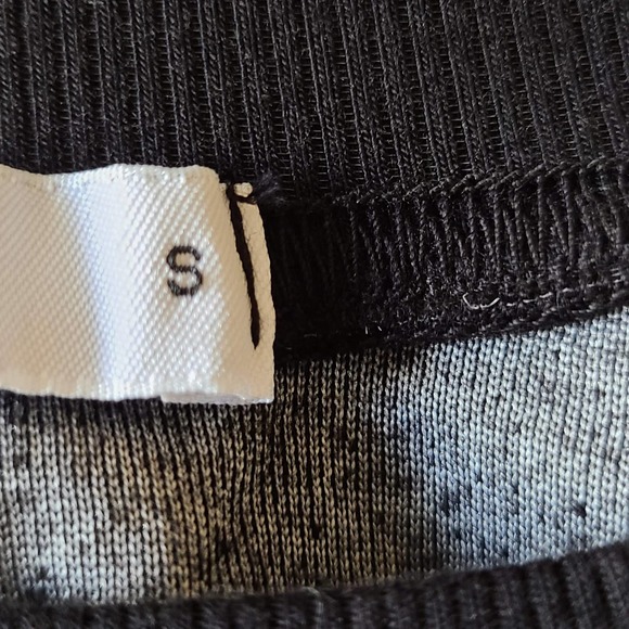 STATESIDE Black Cotton Blend Velour Crew Neck‎ Long Sleeve Sweatshirt Top Small - Picture 7 of 8